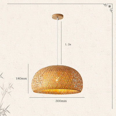 Luxury Bamboo Woven Simple Japanese Pastoral Chandelier
