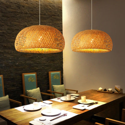 Luxury Bamboo Woven Simple Japanese Pastoral Chandelier